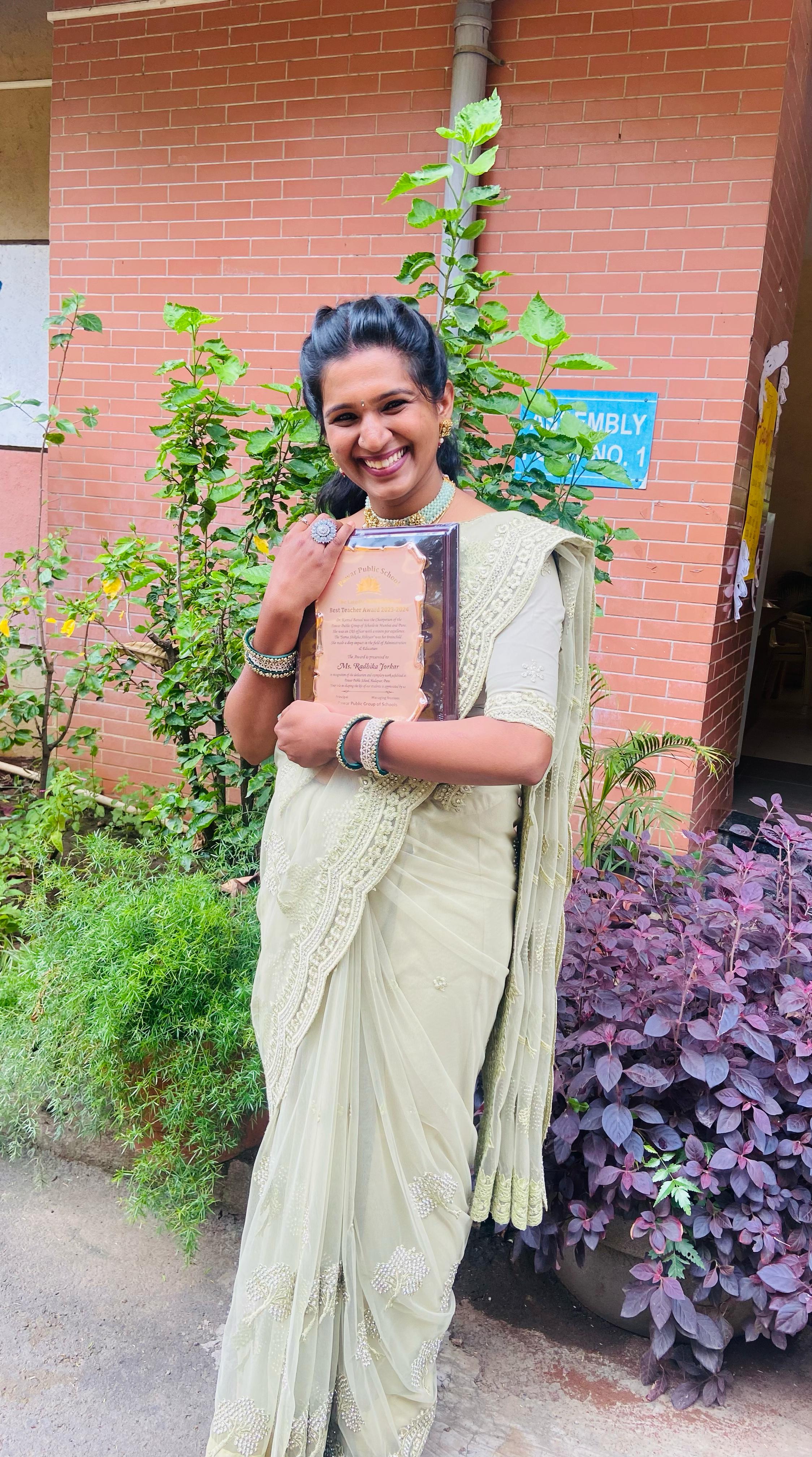 Late Dr. Kumud Bansal Best Teacher Award 2024-25 (Primary) : Ms. Radhika Jorkar