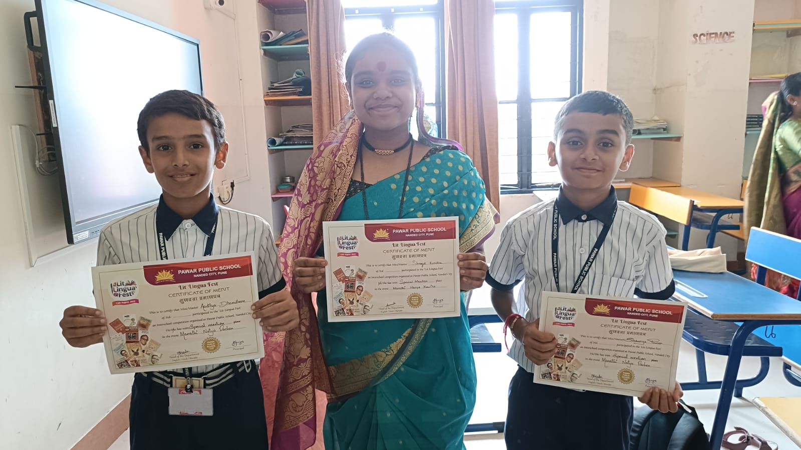 Marathi Natya Vachan Spardha (Inter-School Competition) - Special Mention Award: Shourya Pawar-6C Aaditya Dhamdhere-6B