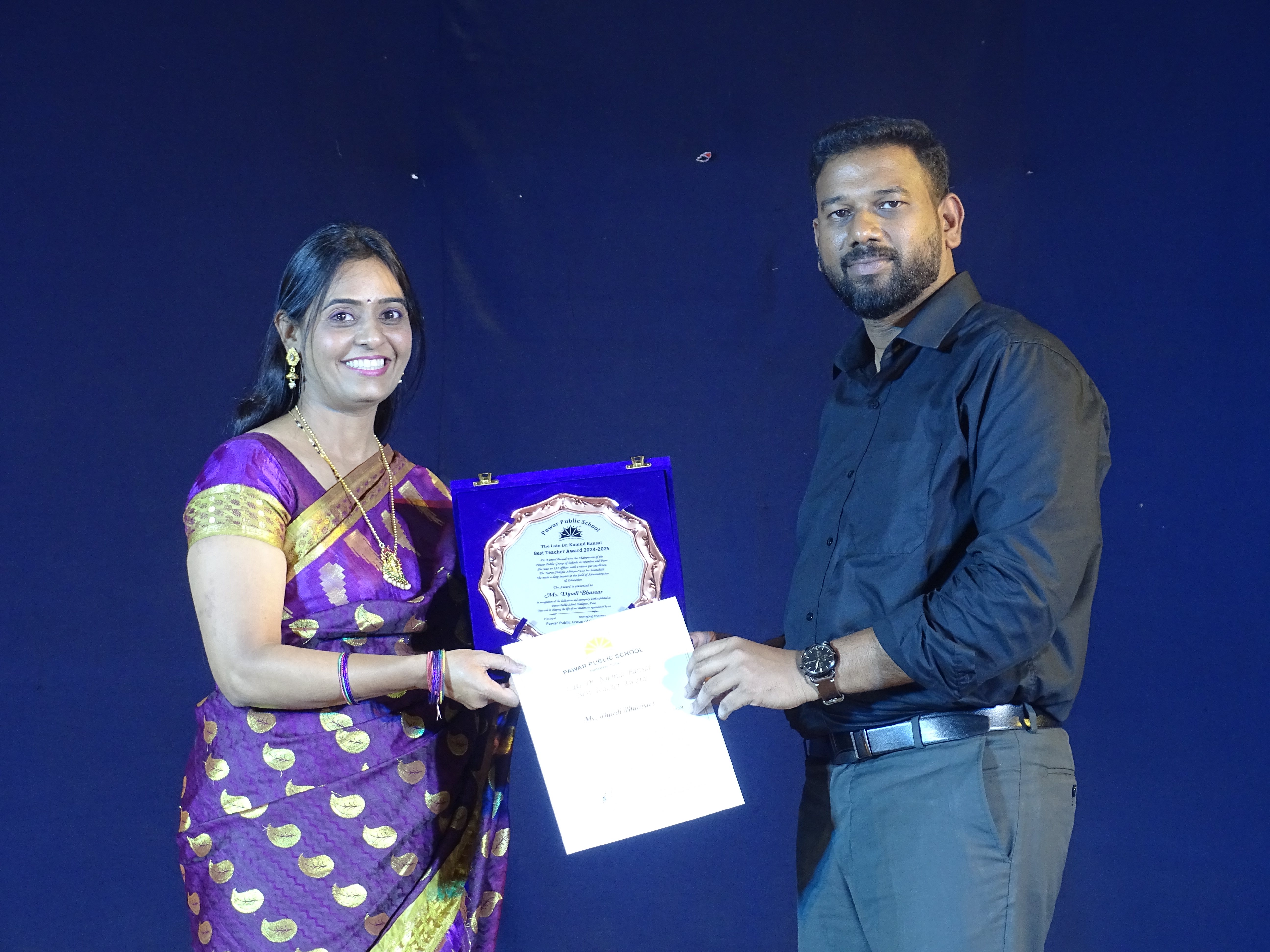 Late Dr. Kumud Bansal Best Teacher Award 2025 - 26 (Secondary) : Ms. Dipali Bhavsar